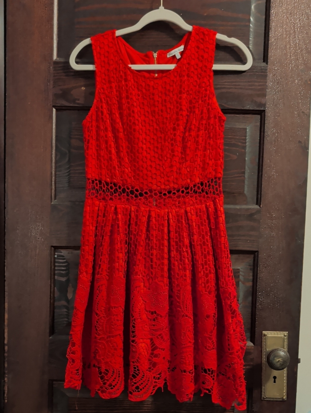 Charlotte Russe Red Lace Midi Dress